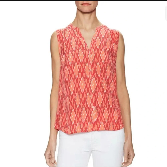 Joie finnegan patterned 100% silk sleeveless top 5803 - Picture 1 of 9